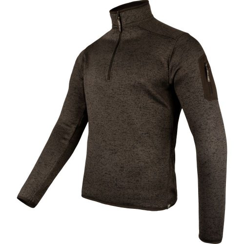 Fleece Jack Pyke Melange Quarter Zip, maro cu pete, mărimea L